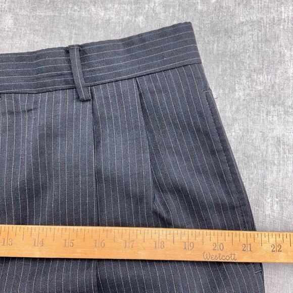 Jos A Bank Suit Men 40S/32Wx28L Gray Blue Pinstripe Signature Gordon Cuff Wool - Picture 14 of 16